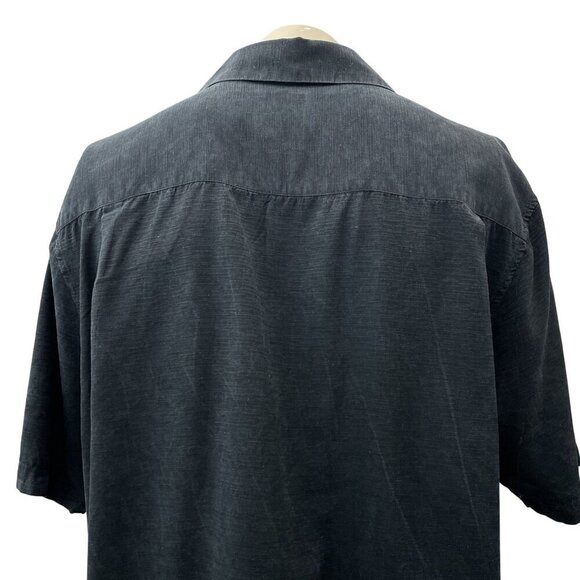 Vintage Jamaica Jaxx Silk Aloha Island Button-Up Shirt Short Sleeve Black Mens L - Picture 4 of 10